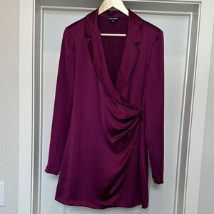 Steve Madden Deep Purple Draped Blazer Mini Dress